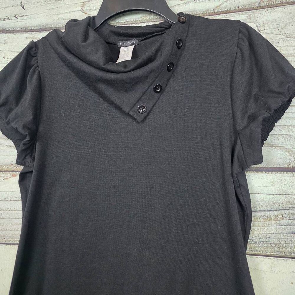 Maurices L Black Cowl Neck Button Top - Picture 5 of 9